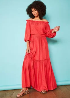 Love Mark Heyes Dobby Crinkle Tiered Maxi Skirt -Garmonic Sales Store Love Mark Heyes Dobby Crinkle Tiered Maxi Skirt31R632FRSP W03