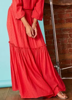 Love Mark Heyes Dobby Crinkle Tiered Maxi Skirt -Garmonic Sales Store Love Mark Heyes Dobby Crinkle Tiered Maxi Skirt31R632FRSP W05