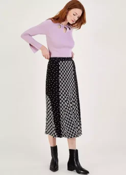 Monsoon Contrast Geometric Print Midi Skirt -Garmonic Sales Store Monsoon Contrast Geometric Print Midi Skirt21D572FRSP W01