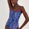 Monsoon Floral Print Strap Multi Strap Swimsuit With Recycled Polyester