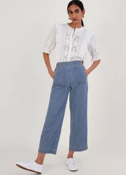 Monsoon Harper Crop Wide Leg Pull-on Jeans -Garmonic Sales Store Monsoon Harper Crop Wide Leg Pull on Jeans30B490FRSP W02