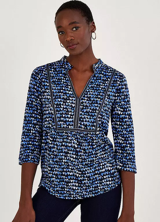 Monsoon Heart Print Linen Top 1 Monsoon Heart Print Linen Top