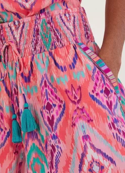 Monsoon Ikat Print Tape Trim Shorts -Garmonic Sales Store Monsoon Ikat Print Tape Trim Shorts12D115FRSP W02