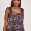 Monsoon Pedra Palm Print Cami Top In Sustainable Cotton