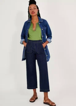 Monsoon V-Neck Woven Top In Linen Blend -Garmonic Sales Store Monsoon V Neck Woven Top in Linen Blend57B070FRSP W03