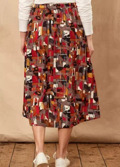 Nomads Tencel Textured Lyocell Midi Skirt -Garmonic Sales Store Nomads Tencel Textured Lyocell Midi Skirt51B047FRSP W01