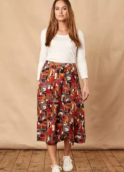 Nomads Tencel Textured Lyocell Midi Skirt -Garmonic Sales Store Nomads Tencel Textured Lyocell Midi Skirt51B047FRSP W02