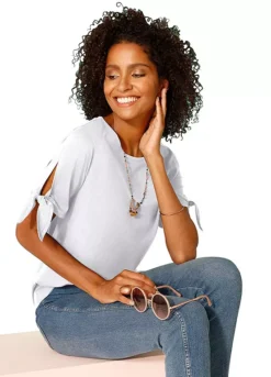 Round Neck Tie-Sleeve Top -Garmonic Sales Store Round Neck Tie Sleeve TopG45452FRSP