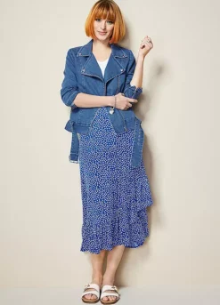 Ruffle Polka Dot Midi Skirt -Garmonic Sales Store Ruffle Polka Dot Midi Skirt70H286FRSP W01