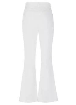 STAR By Julien Macdonald Button Detail Kick Flare White Jeans -Garmonic Sales Store STAR by Julien Macdonald Button Detail Kick Flare White Jeans81T016FRSC W01