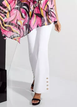 STAR By Julien Macdonald Button Detail Kick Flare White Jeans