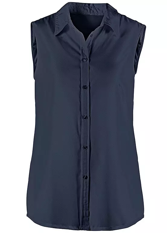 Sleeveless Shirt Collar Blouse 8 Sleeveless Shirt Collar Blouse - Image 8