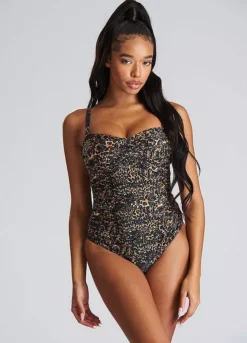 South Beach Bandeau Tummy Control Swimsuit With Removable Straps