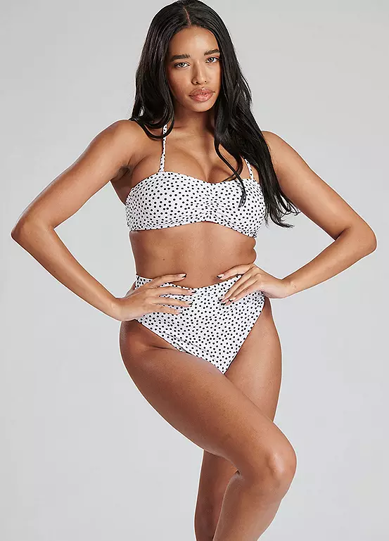 South Beach Polka Dot Ruched Bikini Top & High Waist Bikini Brief Set 1 South Beach Polka Dot Ruched Bikini Top & High Waist Bikini Brief Set