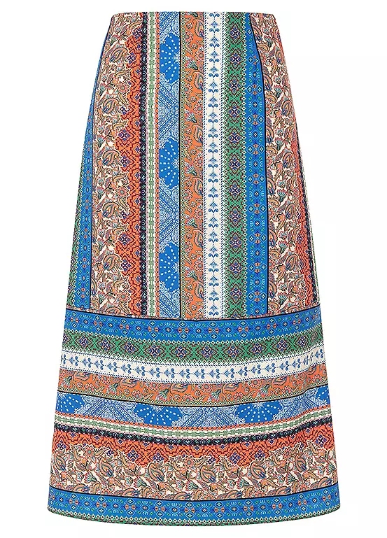 Stripe Midi Skirt With Tiered Hem 2 Stripe Midi Skirt With Tiered Hem - Image 2