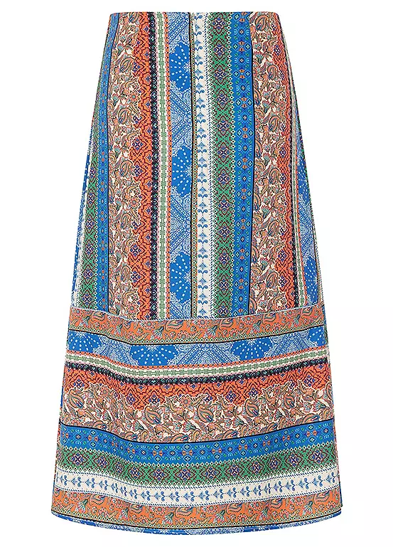 Stripe Midi Skirt With Tiered Hem 5 Stripe Midi Skirt With Tiered Hem - Image 5