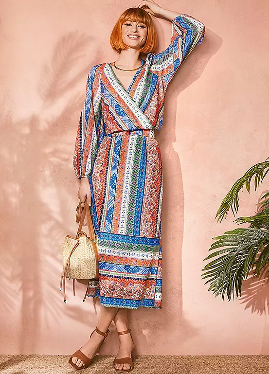 Stripe Midi Skirt With Tiered Hem 4 Stripe Midi Skirt With Tiered Hem - Image 4