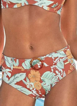 Sunseeker High Waist Tropical Print Bikini Bottom -Garmonic Sales Store Sunseeker High Waist Tropical Print Bikini Bottom85687150FRSP
