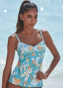 Sunseeker Tropical Print Underwired Tankini Top -Garmonic Sales Store Sunseeker Tropical Print Underwired Tankini Top65287164FRSP