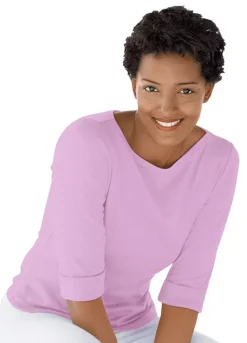 Three-Quarter Sleeve Top -Garmonic Sales Store Three Quarter Sleeve TopH80286FRSP