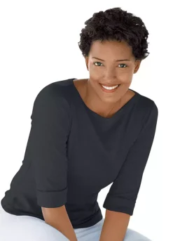 Three-Quarter Sleeve Top -Garmonic Sales Store Three Quarter Sleeve TopH80301FRSP