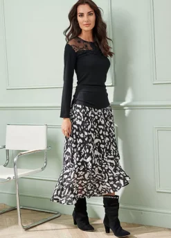 Together! Together Mono Print Skirt -Garmonic Sales Store Together Mono Print Skirt13J844FRSP W01