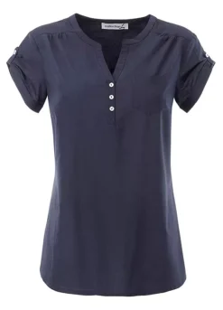 V-Neck Cotton Blouse -Garmonic Sales Store V Neck Cotton BlouseD49346FRSC
