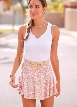 Vivance Floral Printed Skort -Garmonic Sales Store Vivance Floral Printed Skort19286214FRSP