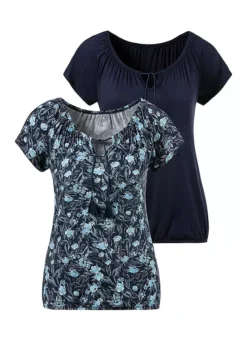 Vivance Pack Of 2 Tassel T-Shirts -Garmonic Sales Store Vivance Pack of 2 Tassel T Shirts50368455FRSC