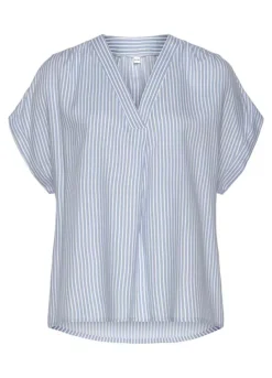 Garmonic Sales Store -Garmonic Sales Store Vivance Stripe Short Sleeve Blouse87725947FRSC