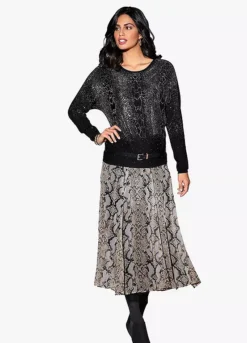 Witt A-Line Patterned Skirt -Garmonic Sales Store Witt A Line Patterned SkirtH61709FRSP W04