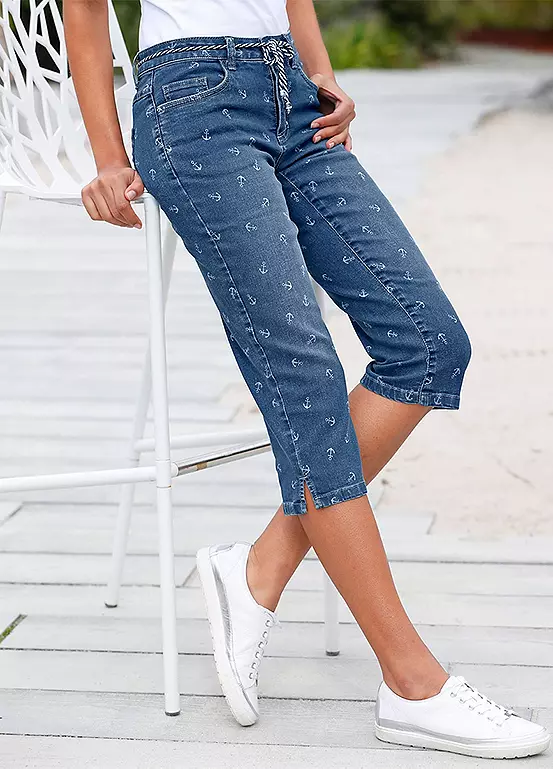 Witt Anchor Print Cropped Jeans 1 Witt Anchor Print Cropped Jeans