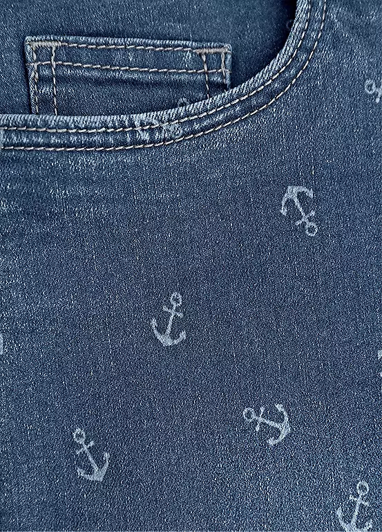 Witt Anchor Print Cropped Jeans 5 Witt Anchor Print Cropped Jeans - Image 5
