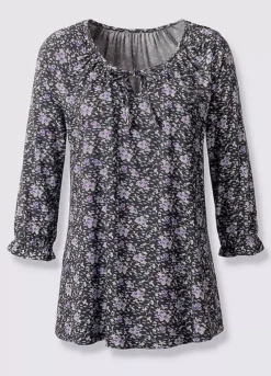 Garmonic Sales Store -Garmonic Sales Store Witt Floral Print Tunic TopH61822FRSC
