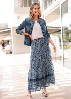 Witt Paisley Print Elasticated Waist Skirt