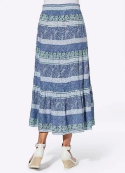 Witt Tiered Paisley Midi Skirt -Garmonic Sales Store Witt Tiered Paisley Midi SkirtD46183FRSP W03