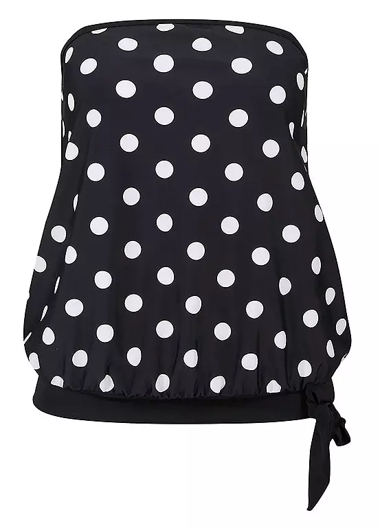 Bonprix Bandeau Spot Print Tankini Top 2 Bonprix Bandeau Spot Print Tankini Top - Image 2