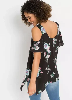 Bonprix Floral Print Cold Shoulder Top -Garmonic Sales Store bonprix Floral Print Cold Shoulder Top904819FRSP W01