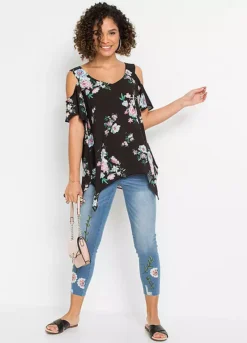 Bonprix Floral Print Cold Shoulder Top -Garmonic Sales Store bonprix Floral Print Cold Shoulder Top904819FRSP W04