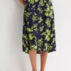 Bonprix Floral Viscose Skirt