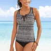 Bonprix Lace-Up Printed Tankini Set