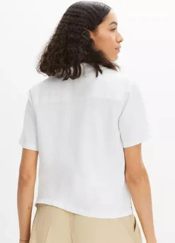 Bonprix Linen Blend Short Sleeve Blouse -Garmonic Sales Store bonprix Linen Blend Short Sleeve Blouse909106FRSP W01