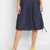 Bonprix Pleated Denim Skirt