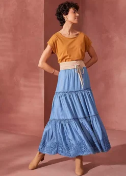 Bonprix Tiered Denim Skirt -Garmonic Sales Store bonprix Tiered Denim Skirt954294FRSL